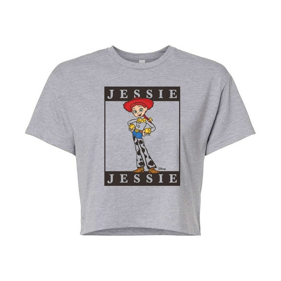 Toy Story 4 - Type Block Jessie - Juniors Cropped Cotton Blend T-Shirt