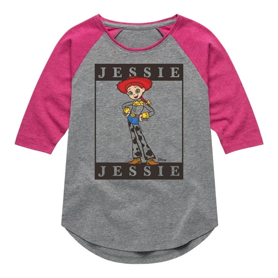 Toy Story 4 - Type Block Jessie - Toddler & Youth Girls Raglan Graphic T-Shirt
