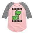 thumbnail image 1 of Toy Story 4 - Type Block Rex - Toddler & Youth Girls Raglan Graphic T-Shirt, 1 of 5