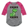thumbnail image 1 of Toy Story 4 - Type Block Rex - Toddler & Youth Girls Raglan Graphic T-Shirt, 1 of 5