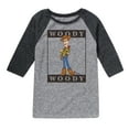 thumbnail image 1 of Toy Story 4 - Type Block Woody - Toddler & Youth Raglan Graphic T-Shirt, 1 of 4