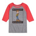 thumbnail image 1 of Toy Story 4 - Type Block Woody - Toddler & Youth Raglan Graphic T-Shirt, 1 of 6