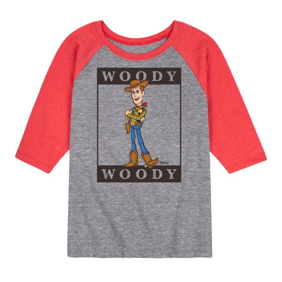 Toy Story 4 - Type Block Woody - Toddler & Youth Raglan Graphic T-Shirt