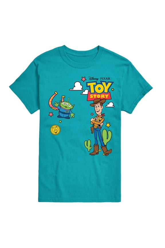 Toy Story 4 - Woody And Alien Western - Men's Short Sleeve Graphic T-Shirt