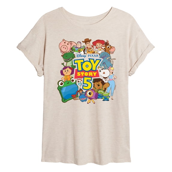 Toy Story 5 - Character Collage - Juniors Oversized Graphic T-Shirt