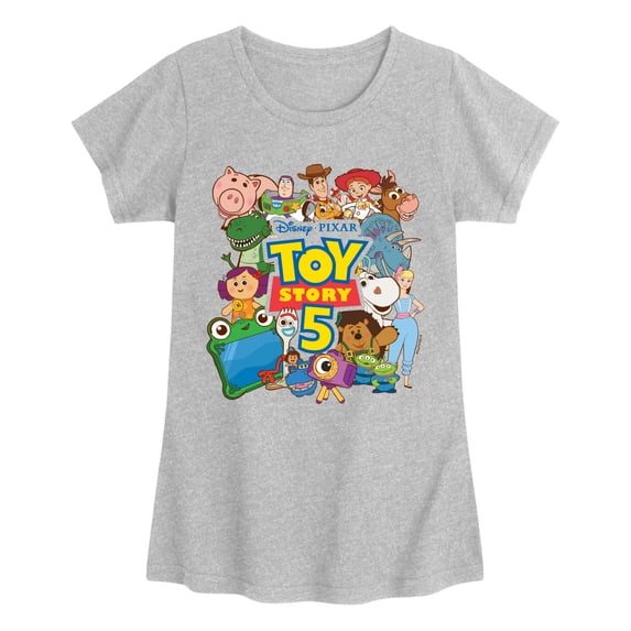 Toy Story 5 - Character Collage - Youth Girls Fitted Short Sleeve T-Shirt