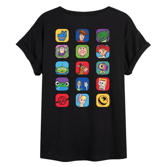 Toy Story 5 - Character Squares - Juniors Oversized Graphic T-Shirt