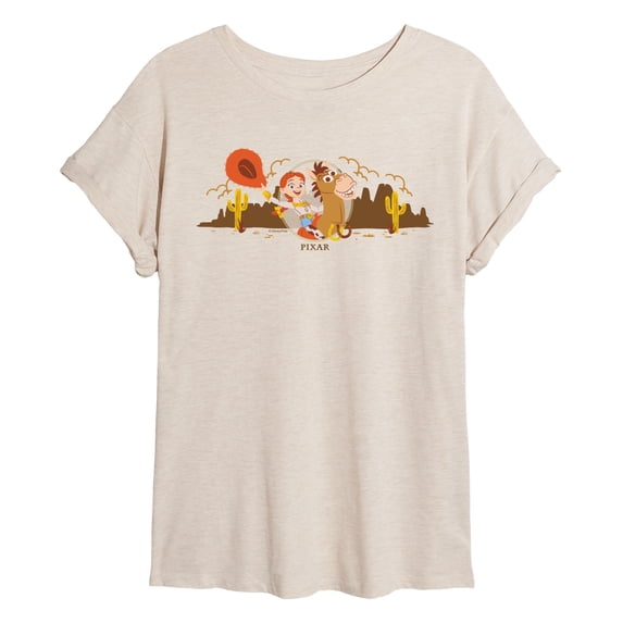 Toy Story 5 - Jessie and Bullseye - Juniors Oversized Graphic T-Shirt