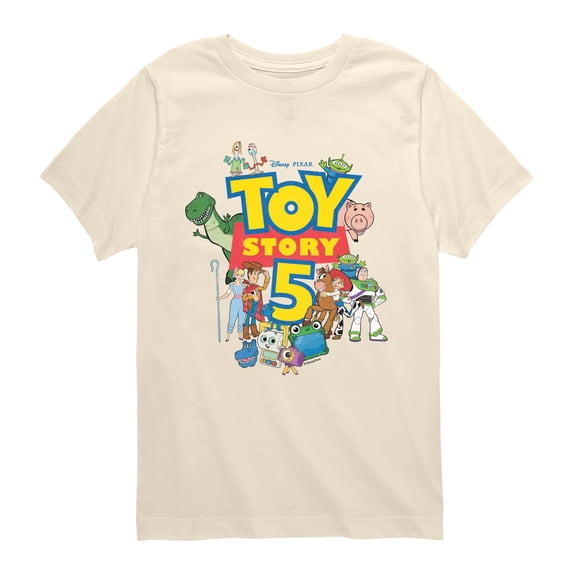 Toy Story 5 - Logo and Characters - Youth Boys Short Sleeve Graphic T-Shirt