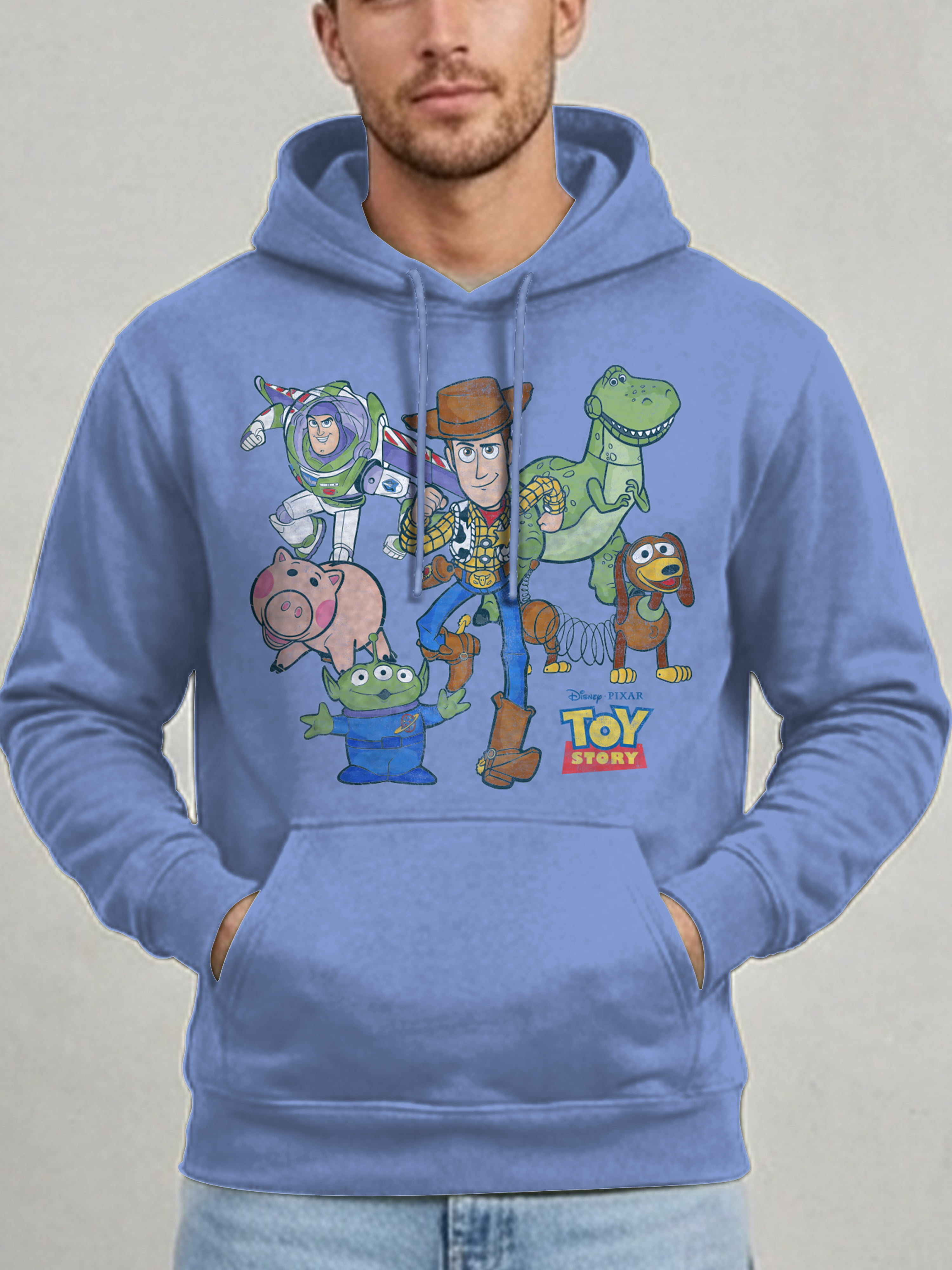 Toy Story Woody & Friends Men's & Big Men's Hooded Sweatshirt, Sizes S-3XL