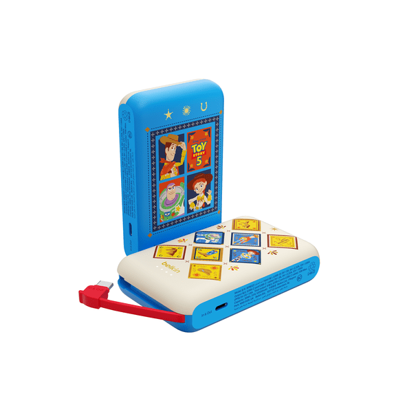 Toy Story 5 Power Bank, BoostCharge Portable Power with Integrated Cable 10K PD 20W - Fast Charge USB-C Power Delivery, Portable iPhone Charger