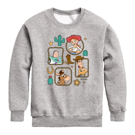 Toy Story 5 - Western Character Frames - Youth Boys Crew Fleece Sweatshirt