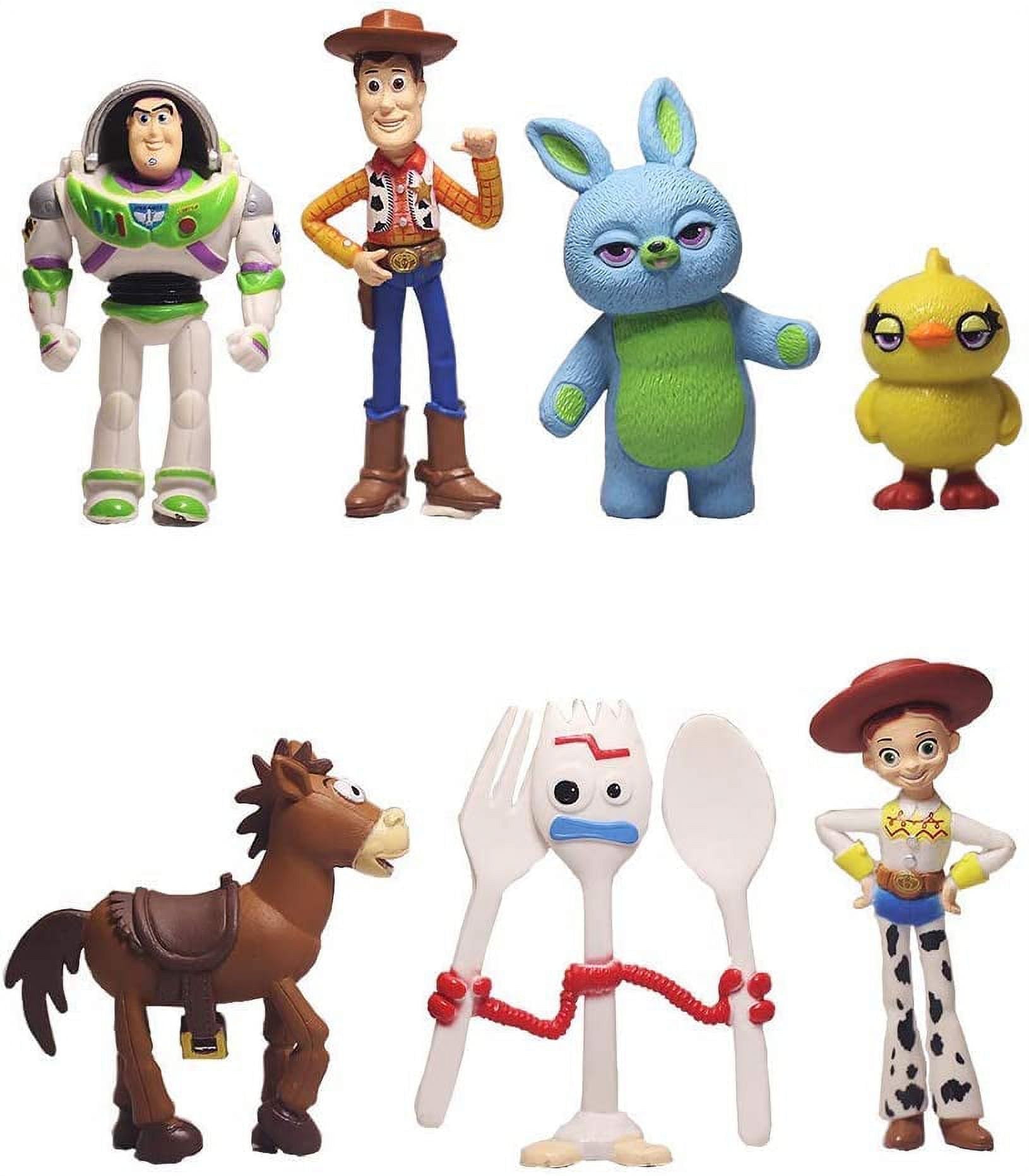 Toy Story 7-Piece Action Figure Set - Includes Woody, Rex, Buzz Lightyear - Kids Gift & Party Decor - Great Gifts for Boys and Girls