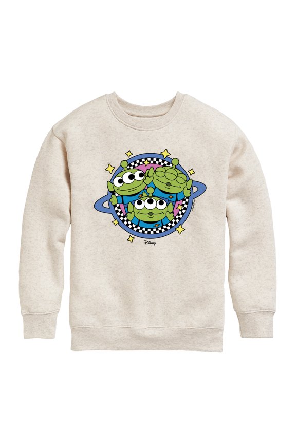 Toy Story - Aliens Checker Planet - Youth Boys Crew Fleece Sweatshirt