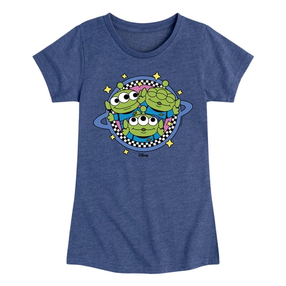 Toy Story - Aliens Checker Planet - Youth Girls Fitted Short Sleeve T-Shirt