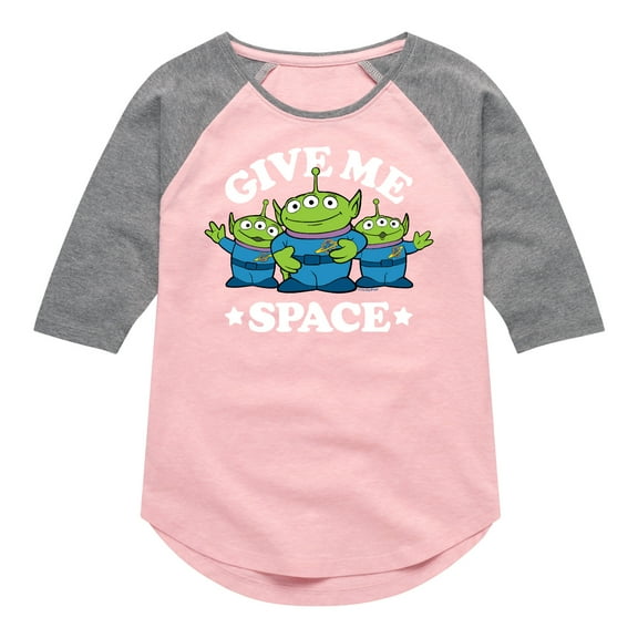 Toy Story - Aliens Give Me Space  - Toddler And Youth Girls Raglan Graphic T-Shirt