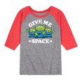 thumbnail image 1 of Toy Story - Aliens Give Me Space - Toddler And Youth Raglan Graphic T-Shirt, 1 of 6