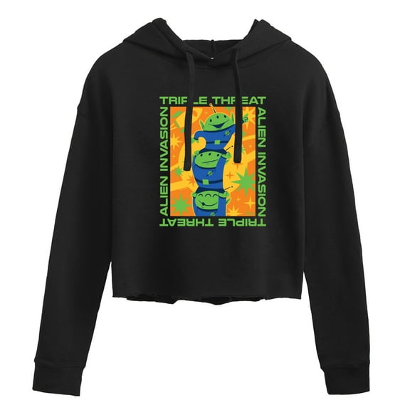 Toy Story - Aliens Triple Threat - Juniors Cropped Pullover Hoodie