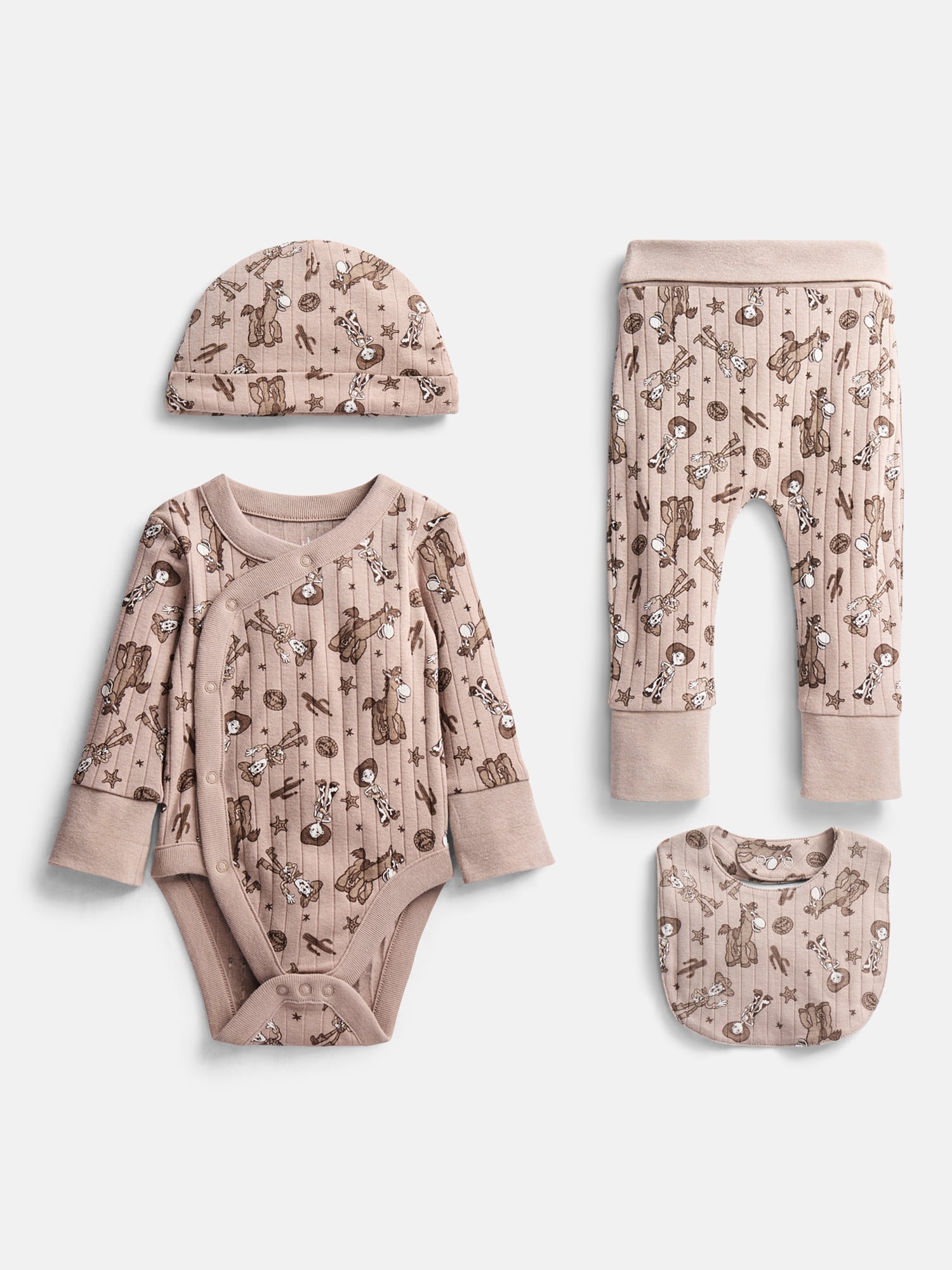 Disney Pixar Toy Story Unisex Baby Allover Print Take Me Home Layette Outfit Set, 4-Piece, Sizes Preemie-6/9M