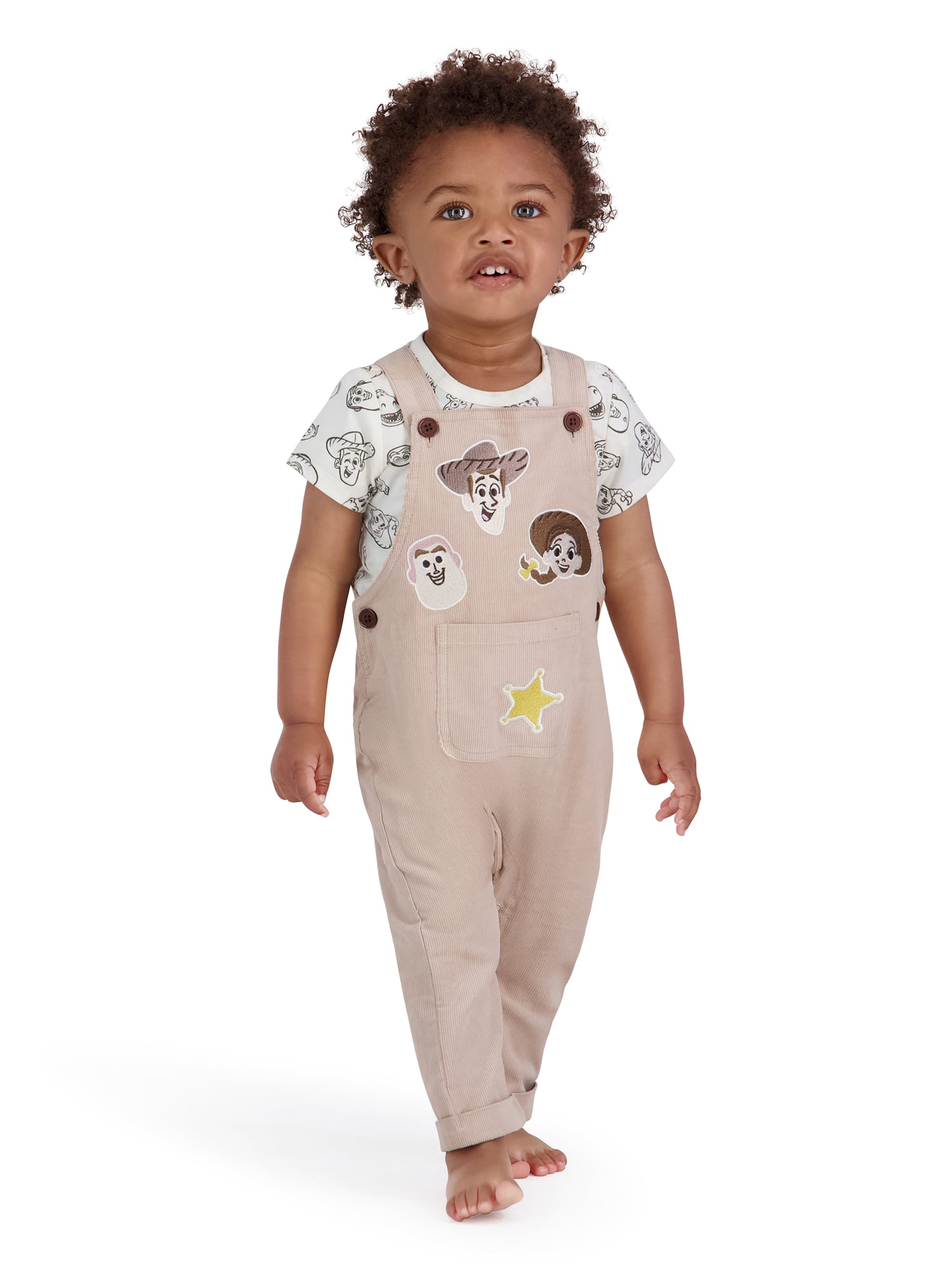 Toy Story Baby Boy 2 Piece Corduroy Overall Set, Sizes 0-24 Months
