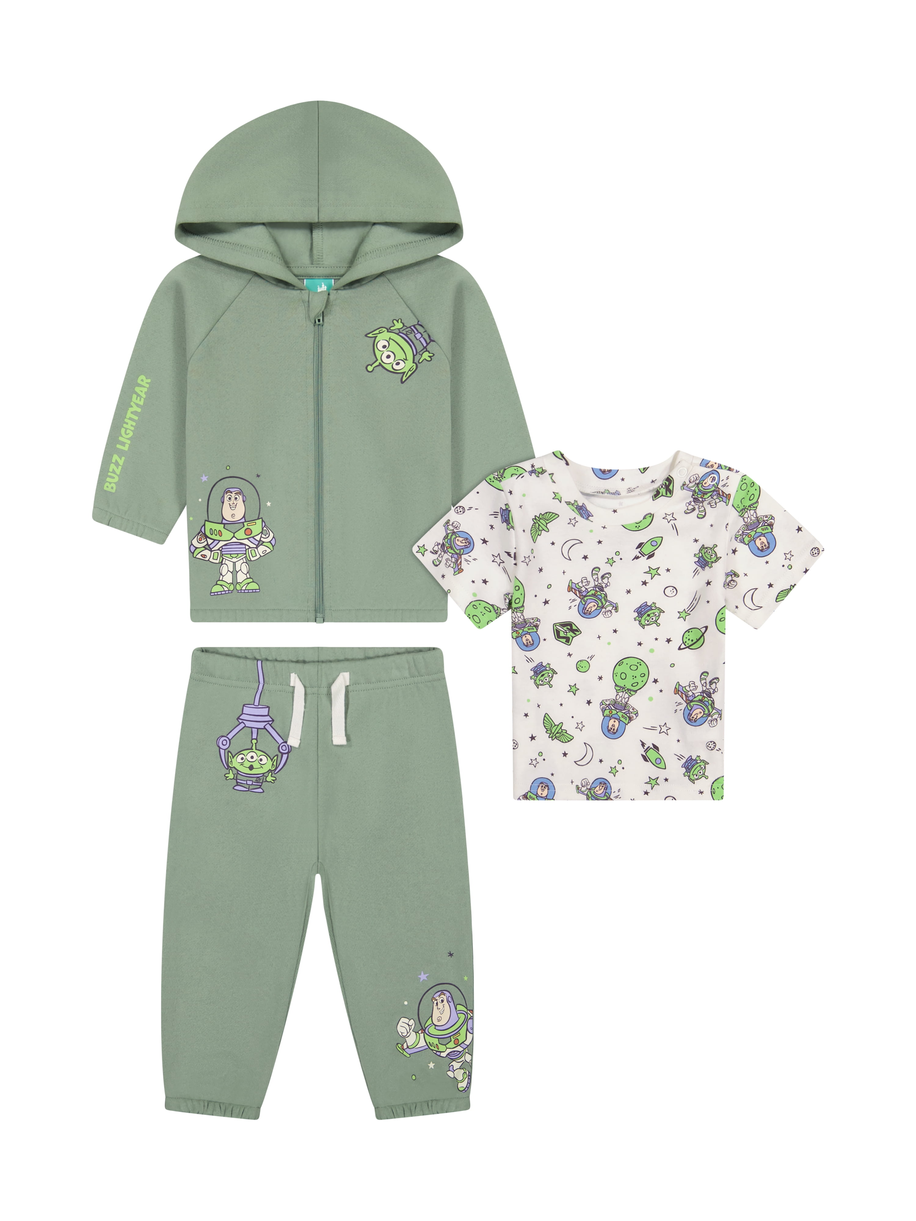Toy Story Baby Boy 3 Piece Fleece Jogger Set, Sizes 0-24 Months