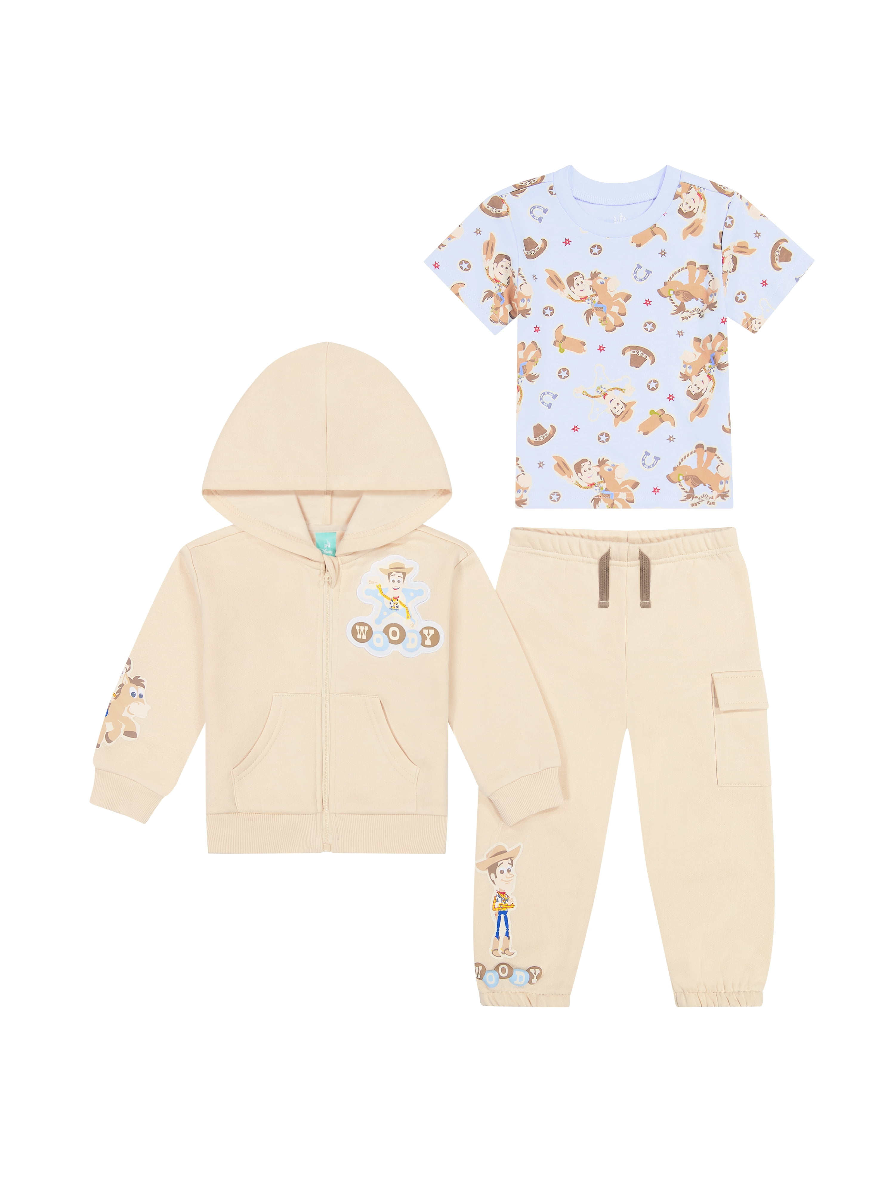 Toy Story Baby Boy 3 Piece Fleece Jogger Set, Sizes 0-24 Months