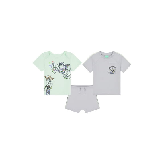 Toy Story Baby Boy 3 Piece Short Set, Sizes 0/3 Months-24 Months