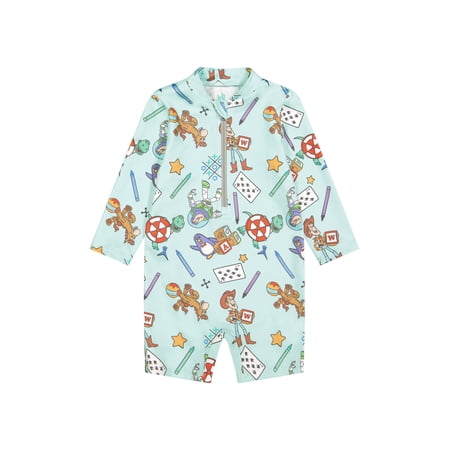 Winnie the Pooh Character Baby Boy One- Piece Rash Guard Swimsuit, Sizes 0/3M- 24M