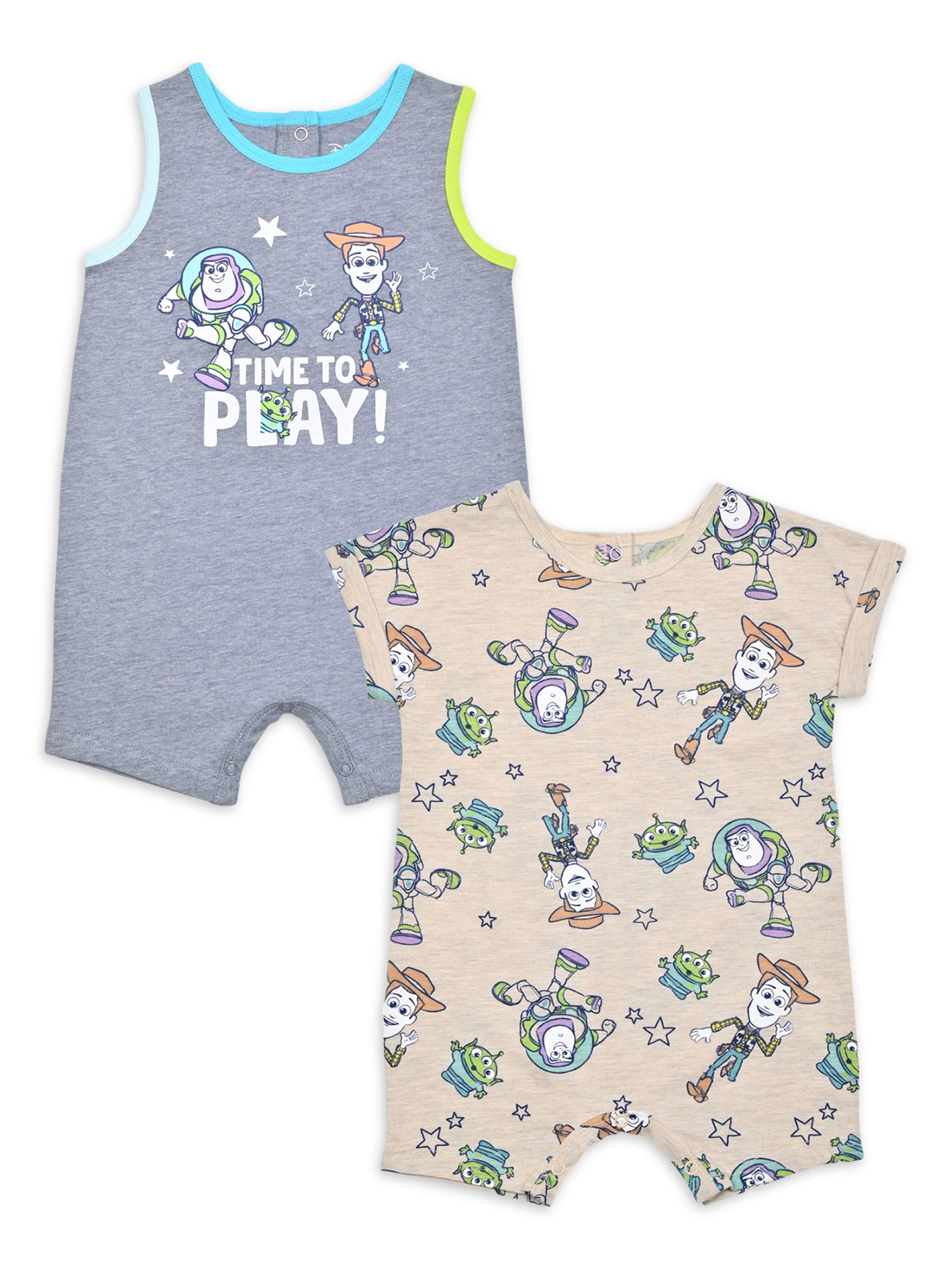 Toy Story Baby Boy Romper, 2 Pack, 0/3 Months-24 Months