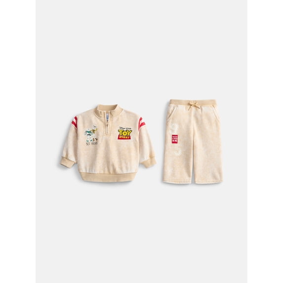Toy Story Baby Boys Half Zip Sweatshirt and Pants Set, 2 Piece, Sizes 0/3M-6/9M