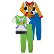 Toy Story Baby and Toddler Boy Long Sleeve Tops and Pants, 4-Piece Pajama Set, Sizes 12M-5T
