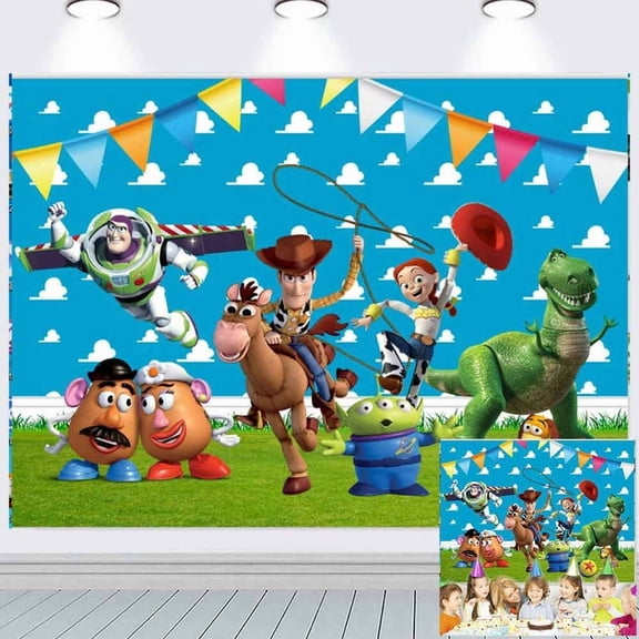 Toy Story Backdrop Taspestry Banner Party Supplies Background Poster Decor Decorations 7x5Ft