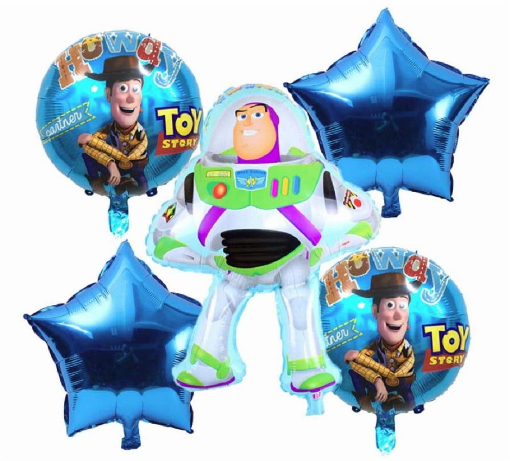 Toy Story Birthday Party Balloons - Buzz Lightyear Balloon Decorations - Buzz Lightyear Woody Party Balloons - Ribbon Included Combined Bundle by Jolly Jon