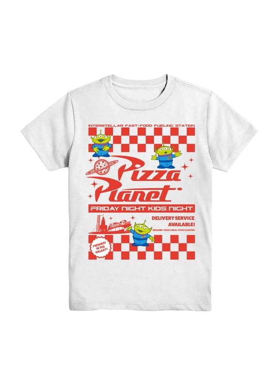 Toy Story, Boys' Graphic Tee with Short Sleeves, Pizza Planet, Sizes 4-18