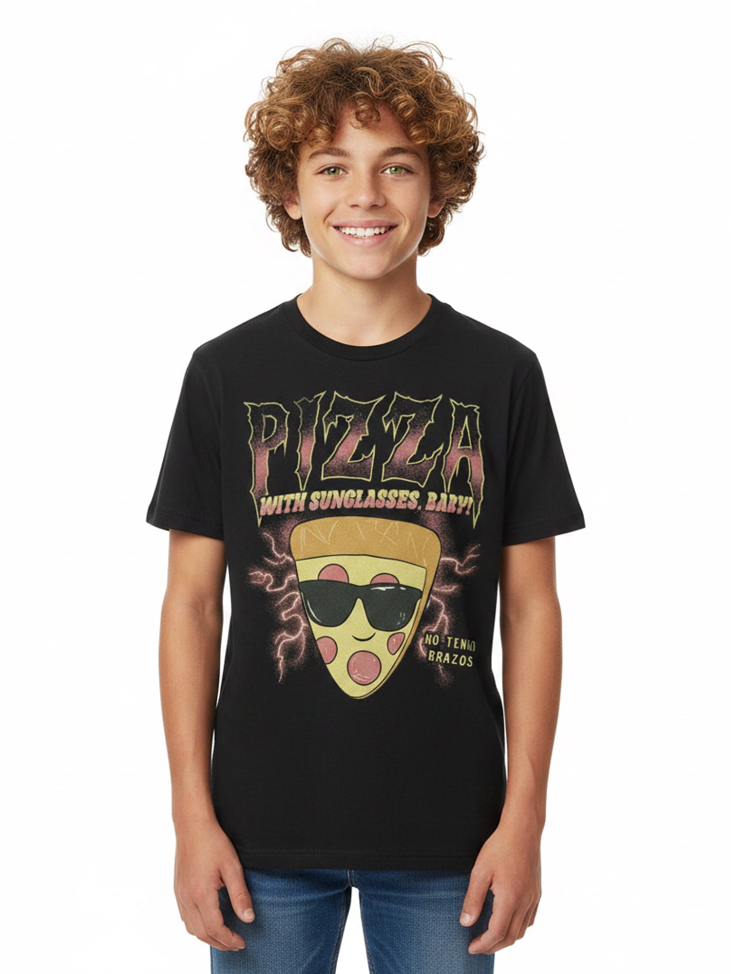 Toy Story, Boys' Graphic Tee with Short Sleeves, Pizza Face, Sizes XS-XXL