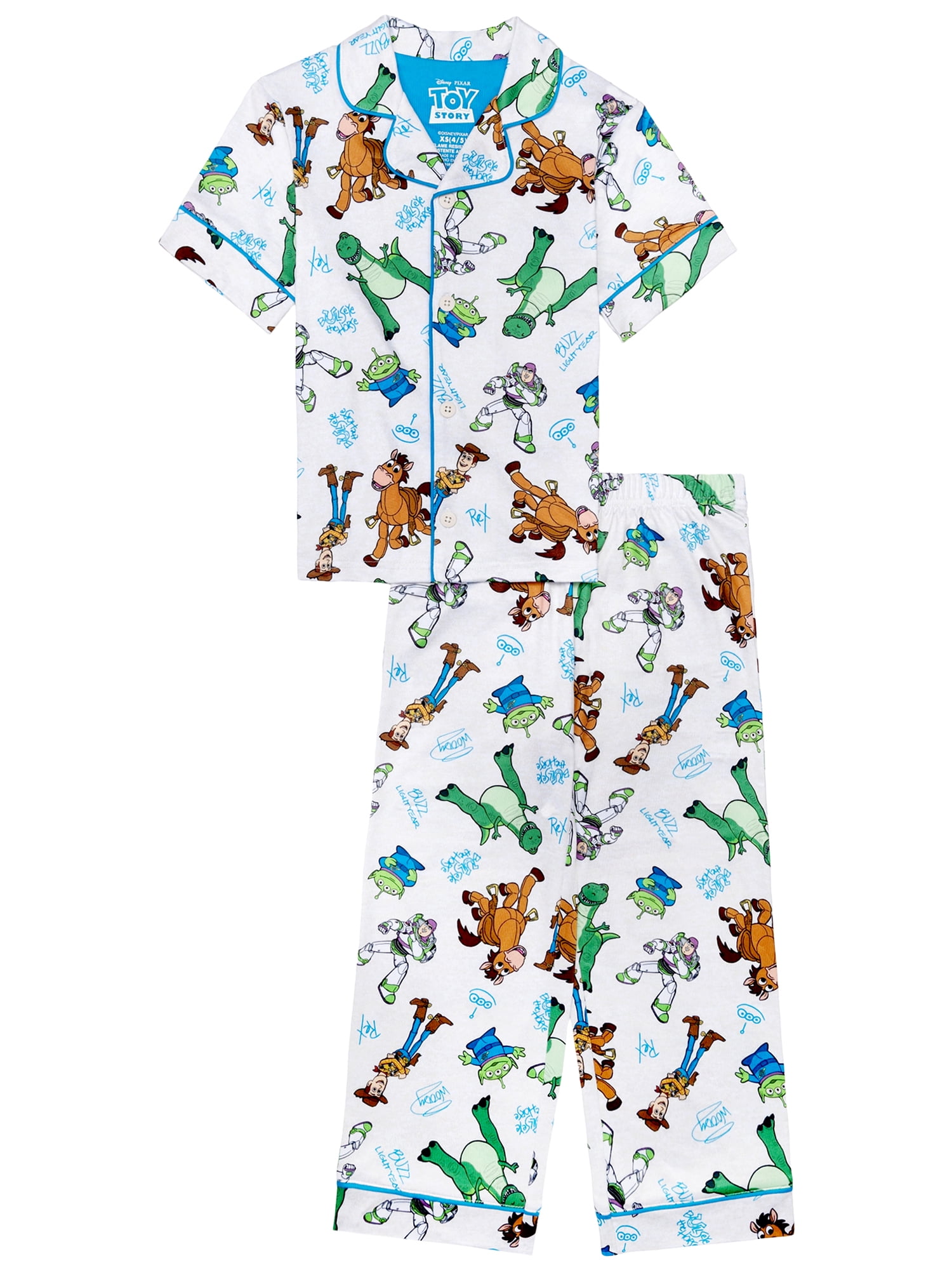 Toy Story Boys Short Sleeve Coat and Pant Pajama Set, 2-Piece, Sizes 4-12