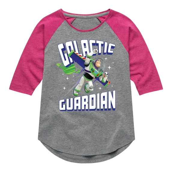 Toy Story - Buzz Galactic Guardian - Toddler And Youth Girls Raglan Graphic T-Shirt