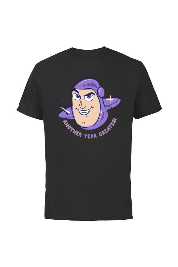 Toy Story Buzz Lightyear Another Year Greater - Short Sleeve Cotton T-Shirt for Adults - Customized-Black