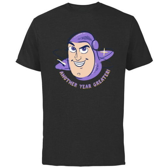 Toy Story Buzz Lightyear Another Year Greater - Short Sleeve Cotton T-Shirt for Adults - Customized-Black