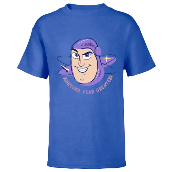 Toy Story Buzz Lightyear Another Year Greater - Short Sleeve T-Shirt for Kids - Customized-Royal