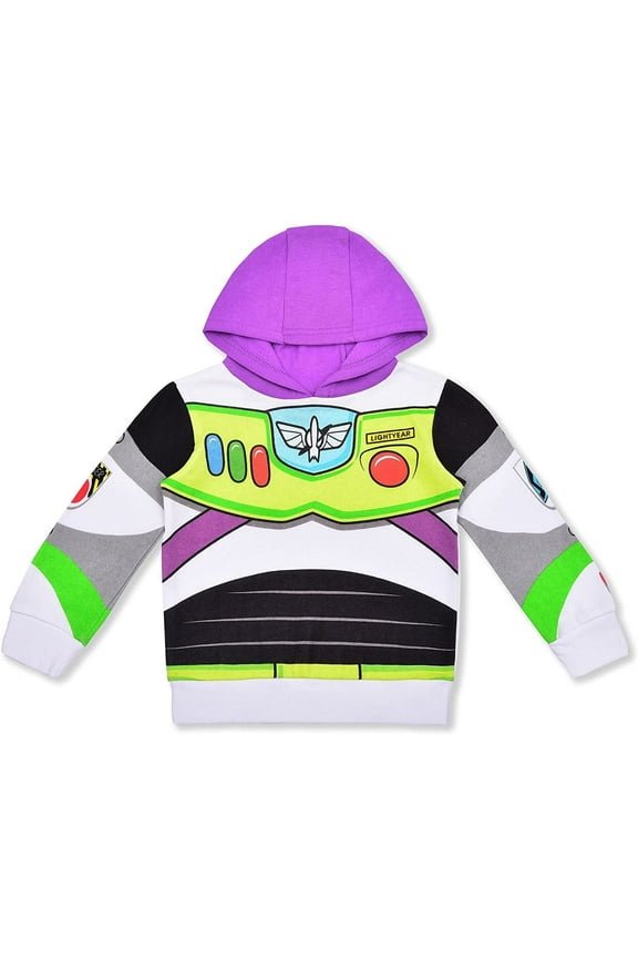 Toy Story Boys’ Buzz Lightyear Pullover Hoodie for Toddler and Little Kids