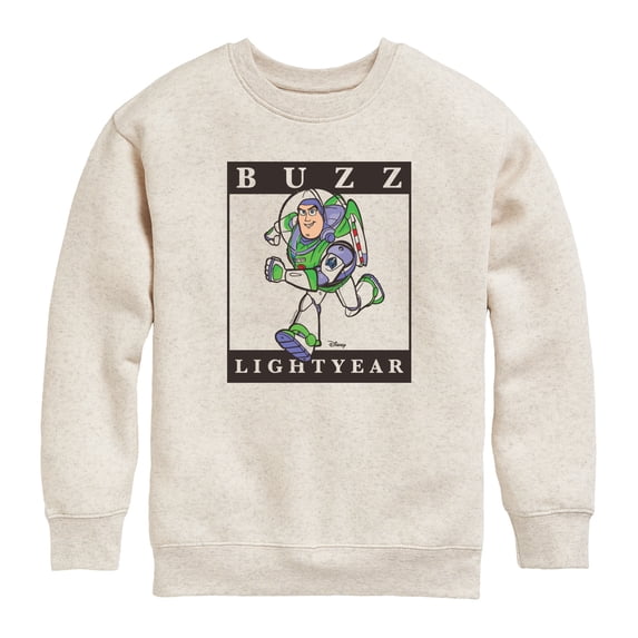 Toy Story - Buzz Lightyear Character Frame - Toddler Boys Fleece Crew Sweatshirt