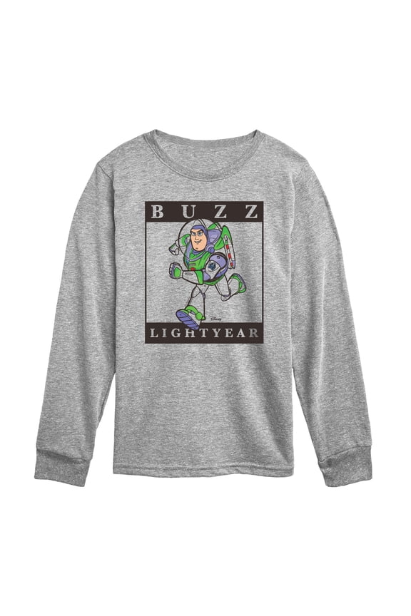 Toy Story - Buzz Lightyear Character Frame - Toddler Boys Long Sleeve Graphic T-Shirt