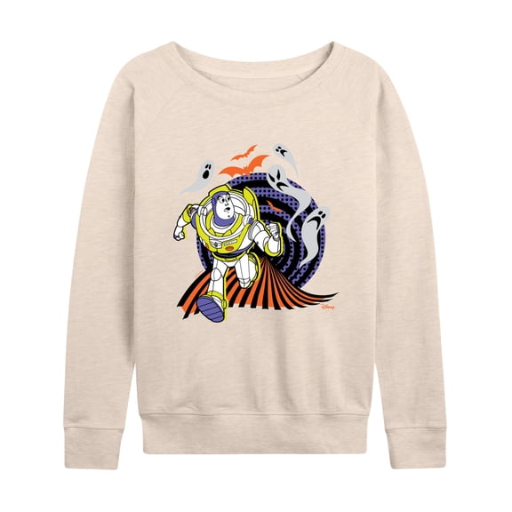 Toy Story - Buzz Lightyear Halloween Graphic - Women's Lightweight French Terry Long Sleeve Shirt
