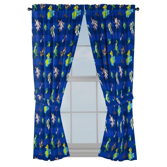 Disney Toy Story Buzz & Woody 2 Panels Drapes Set - 63 Inch Long - Kids Bedroom Décor