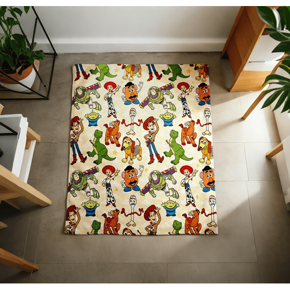 TS Character Pattern Woody Buzz Jessie Fleece Blanket