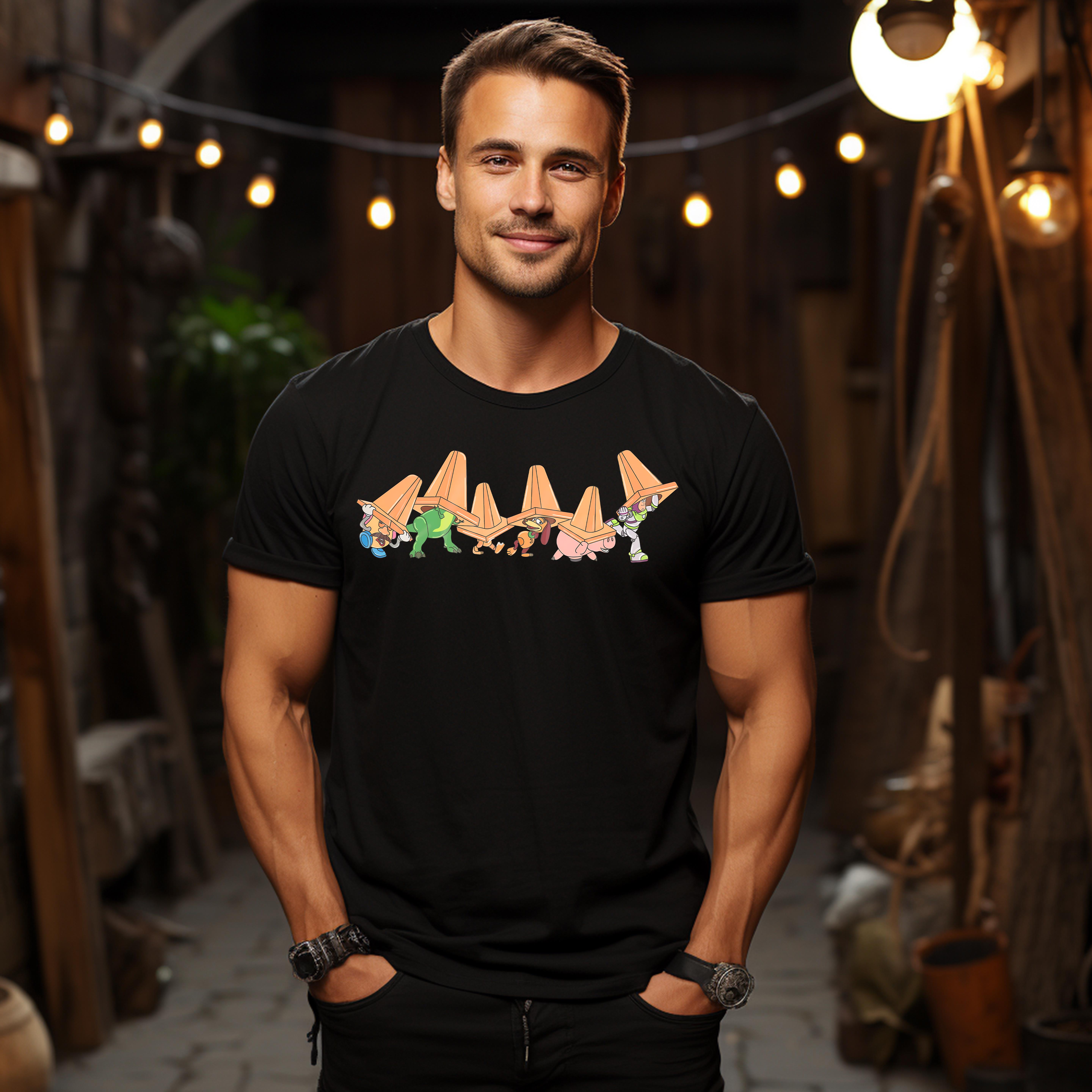 Toy Story Characters in Traffic Cones TShirt, Disney Pixar Mr. Potato
