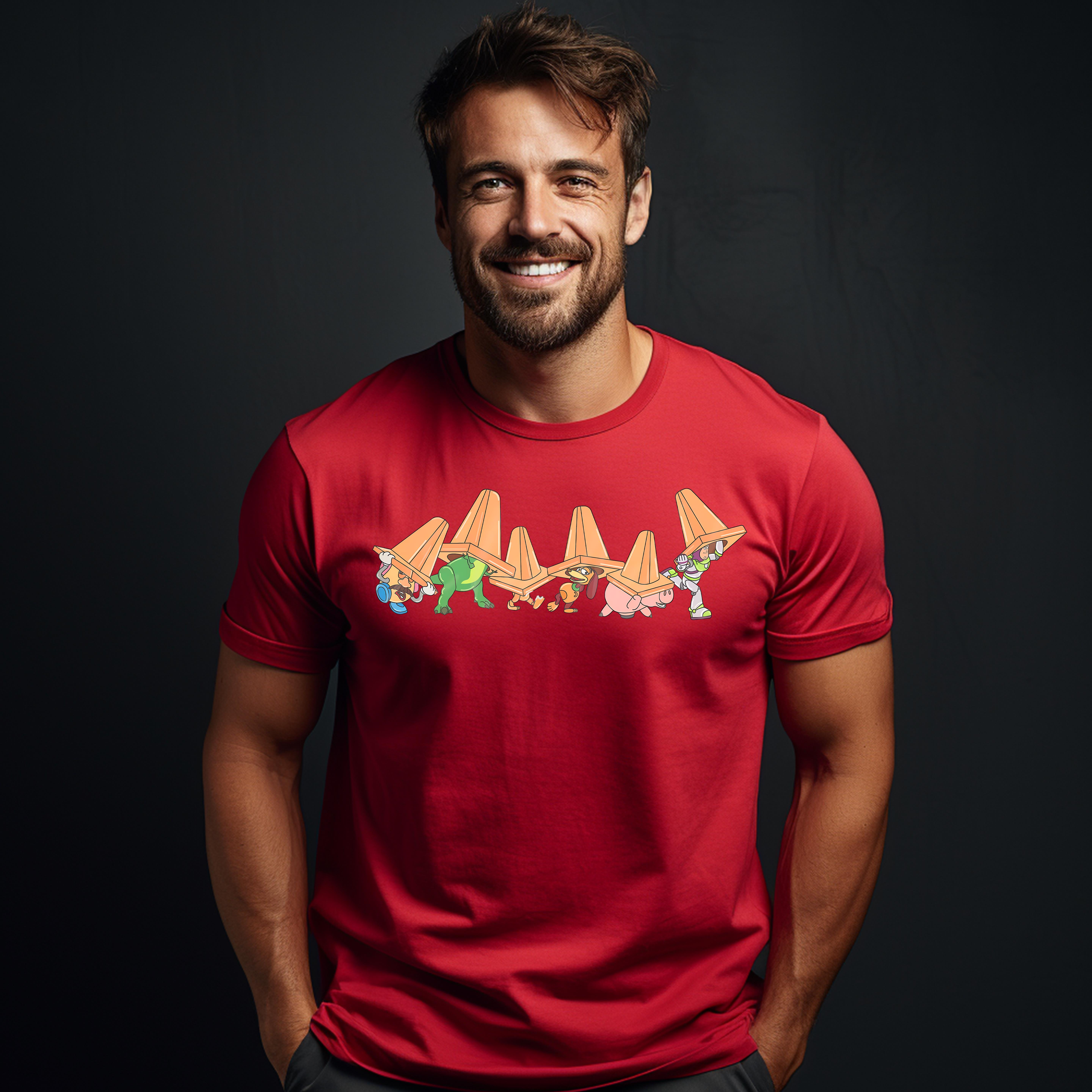 Toy Story Characters in Traffic Cones TShirt, Disney Pixar Mr. Potato