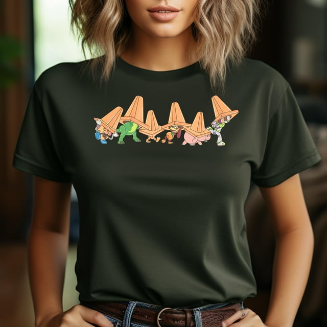 Toy Story Characters in Traffic Cones TShirt, Disney Pixar Mr. Potato
