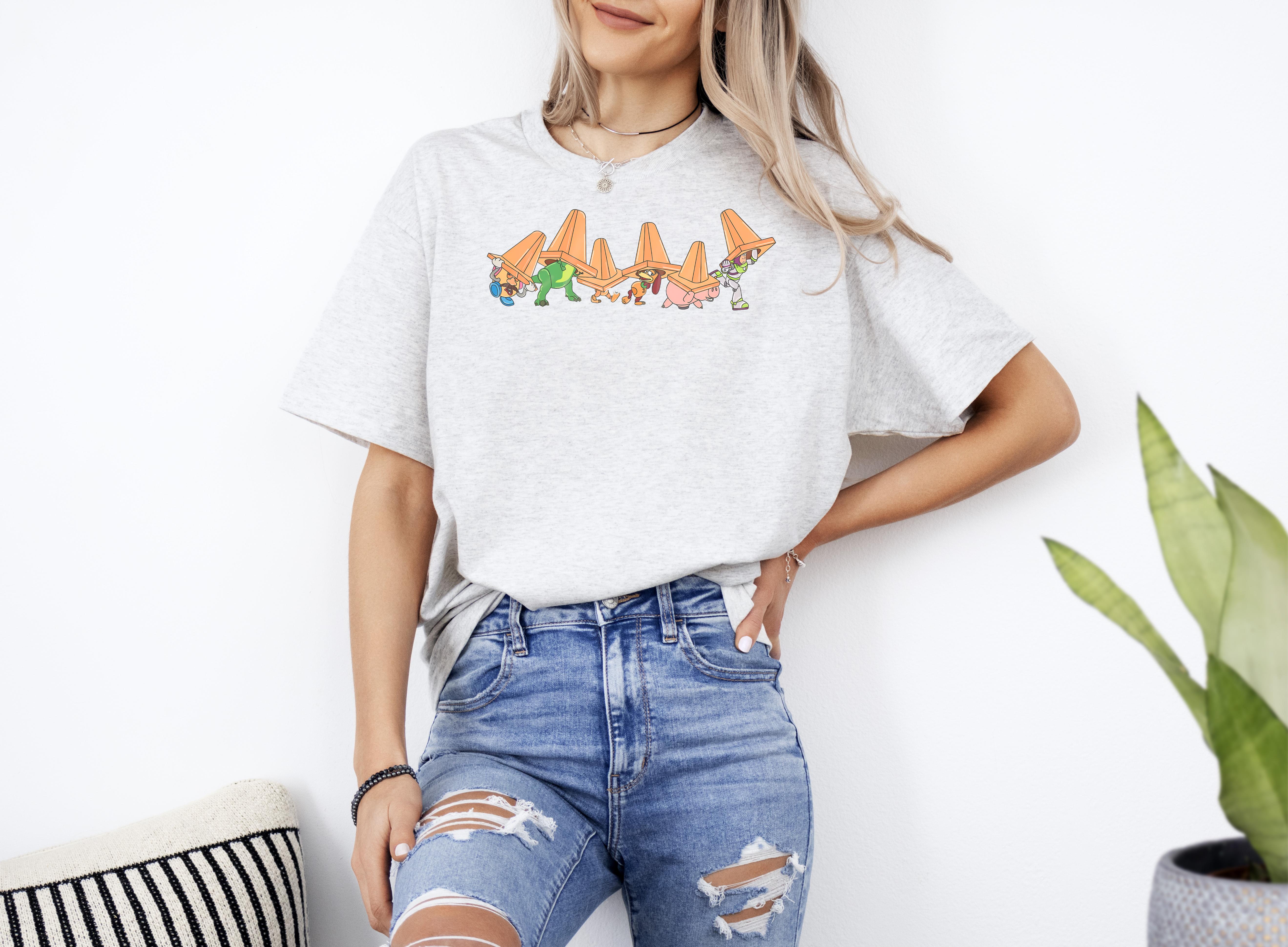 Toy Story Characters in Traffic Cones TShirt, Disney Pixar Mr. Potato